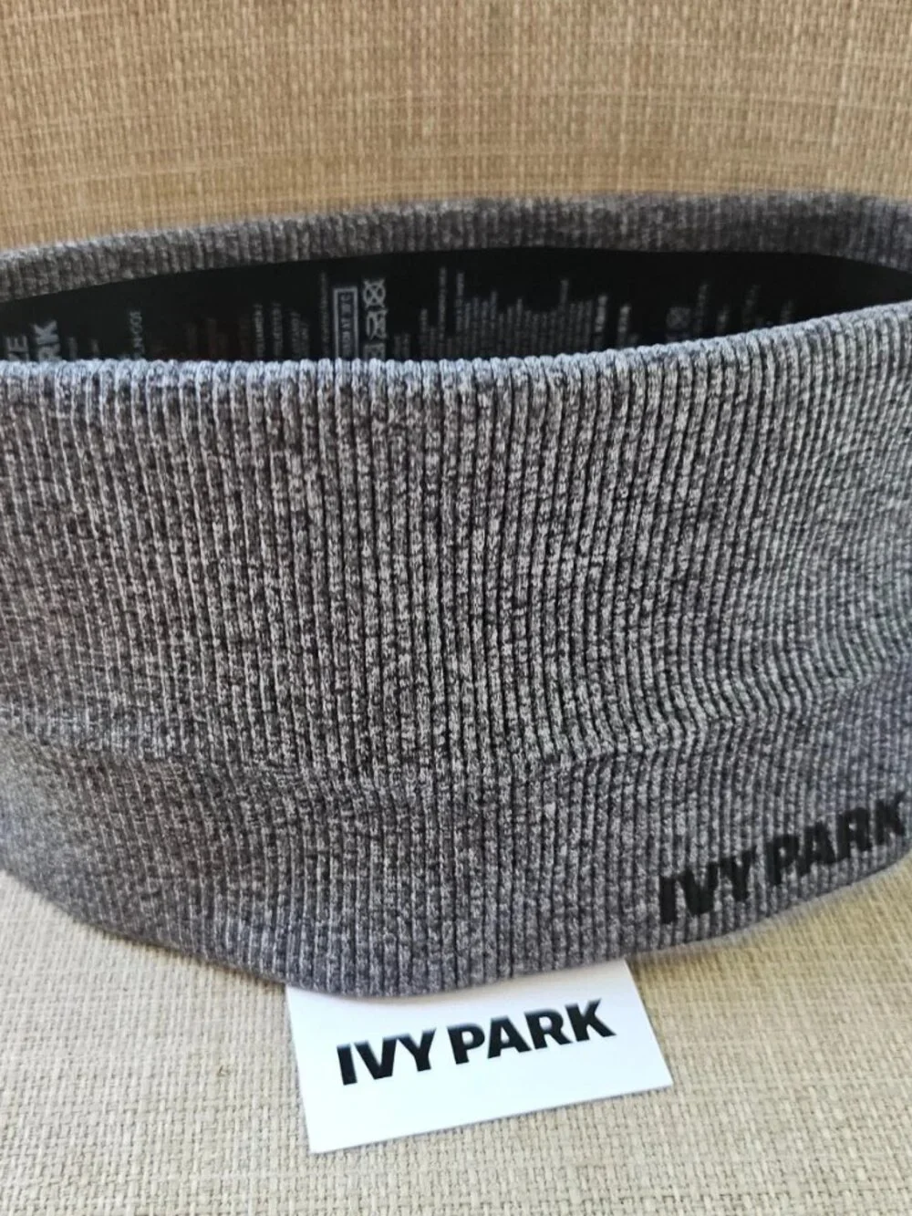 Ivy Parker By Beyonce Women Headband Gray Sport Ribbed Wide Head Band NEW